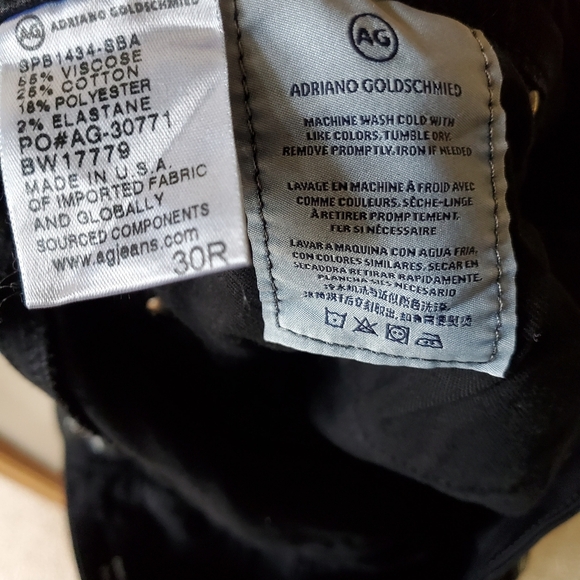 Ag Adriano Goldschmied THE PRIMA MID-RISE CIGARETTE BLACK Jeans Size 30R - Picture 5 of 7